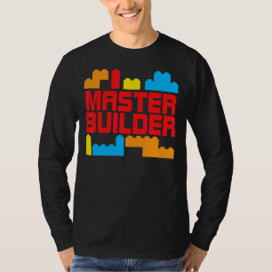 Camiseta Master Builder Building Blocks Brick Toys Crianças