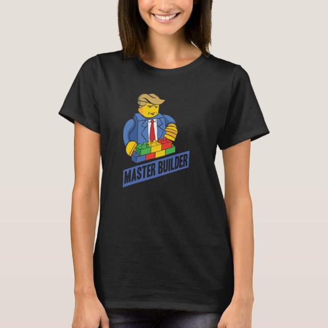 Camiseta Master Builder Building Blocks Homens Mulheres Juv (Frente)