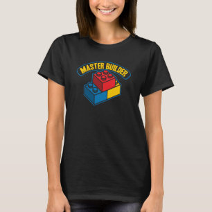 Camiseta Master Builder Building Blocks Homens Mulheres Juv