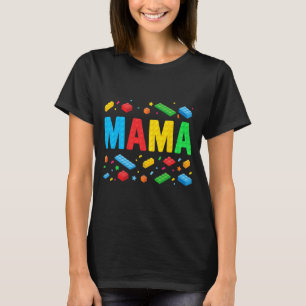 Camiseta Master Builder Building Bricks Bloqueia Mãe Engraç