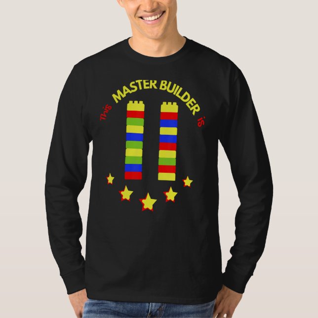 Camiseta Master Builder Cute Block Building 11 Birthday B (Frente)