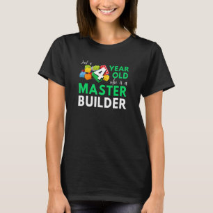 Camiseta Master Builder Cute Block Building 4th Birthday Bo