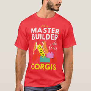 Camiseta Master Builder Cute Block Building Corgis