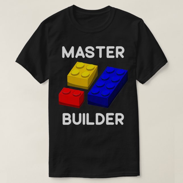 Camiseta Master Builder Cute Block Building Toys Brick Buil (Frente do Design)
