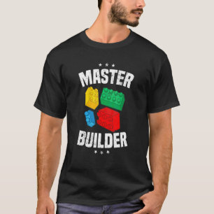 Camiseta Master Builder Kids Building Blocks Brick Toy Boys