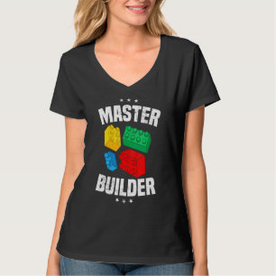Camiseta Master Builder Kids Building Blocks Brick Toy Boys