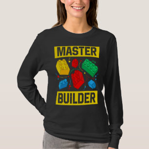 Camiseta Master Builder Kids Building Blocks Brick Toy Mast