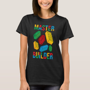 Camiseta Master Builder Kids Building Blocks Brick Toy Mast