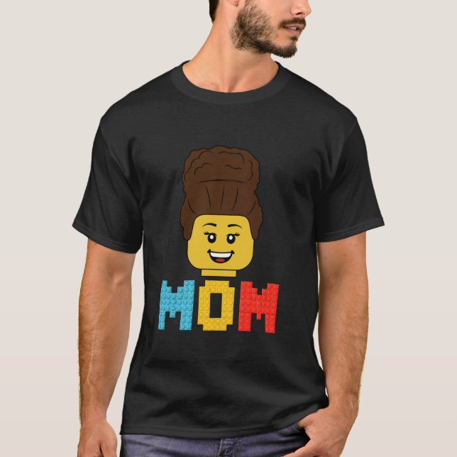 Camiseta Master Builder Mãe Construindo Tijolos Corresponde (Frente)