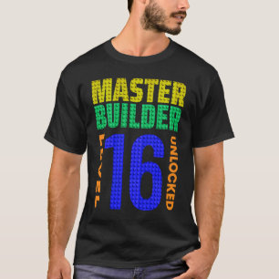 Camiseta Master Builder Nível 16 Desbloqueado 16º Blo de An