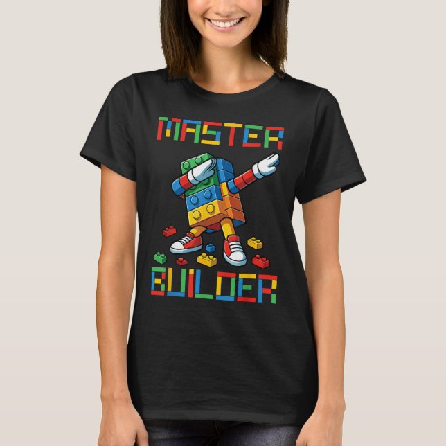 Camiseta Master Builder Tee Dabbing Blocks Bricks Building  (Frente)