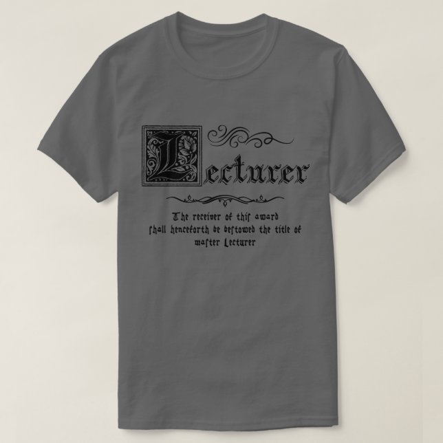Camiseta Master Lecturer Medieval (Frente do Design)