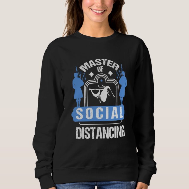 Camiseta master of social distancing scottish kilt  Bagpipe (Frente)