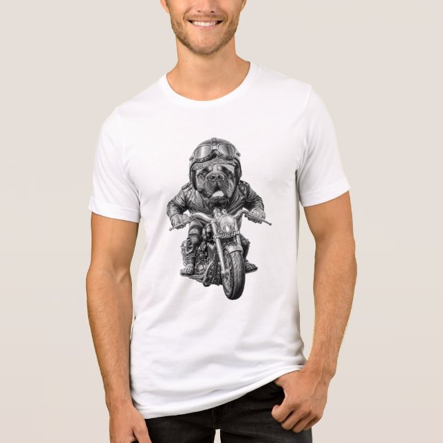 Camiseta Mastiff Biker Dog (Frente)