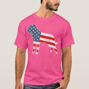 Camiseta Mastiff Dog American Flag Patriótico Pet 4t