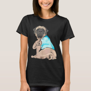 Camiseta Mastiff Inglês Tatuagem Eu Amo Mamãe Engraçado Mãe