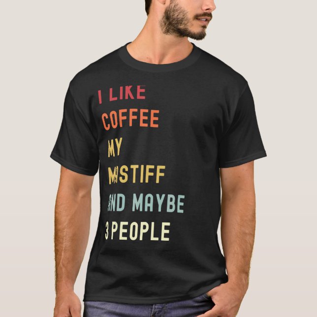 Camiseta Mastiff Retro Dog E Café (Frente)