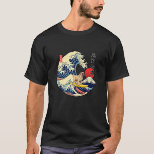 Camiseta Mastim Onda de Kanagawa Japonesa Surf Cão Leal Pre
