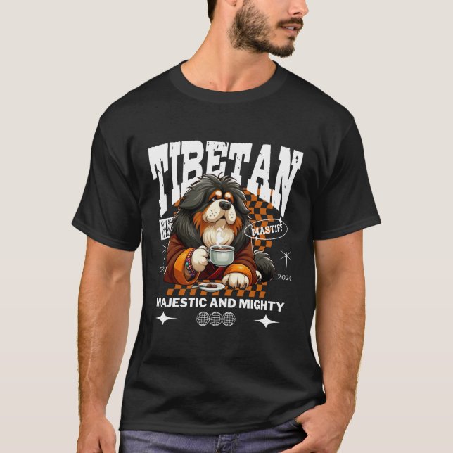 Camiseta Mastim Tibetano majestoso e poderoso (Frente)