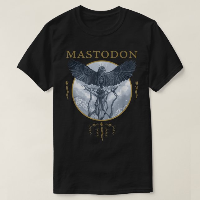 Camiseta Mastodon Hushing e Grim Eagle Circle (Frente do Design)