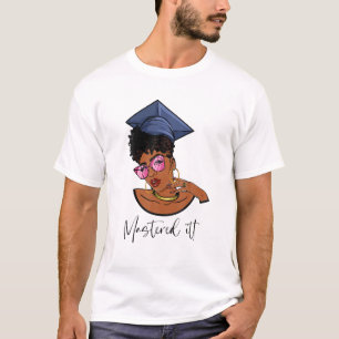 Camiseta Mastrou-a Rainha Negra com Grau de Mestre Preto