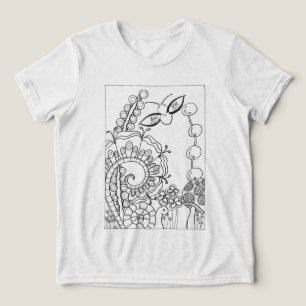 Camiseta Mata com caracol e flores de fantasia