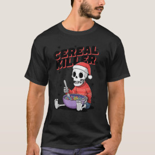 Camiseta Matador de Cereais Halloween Skeleton Papais noeis