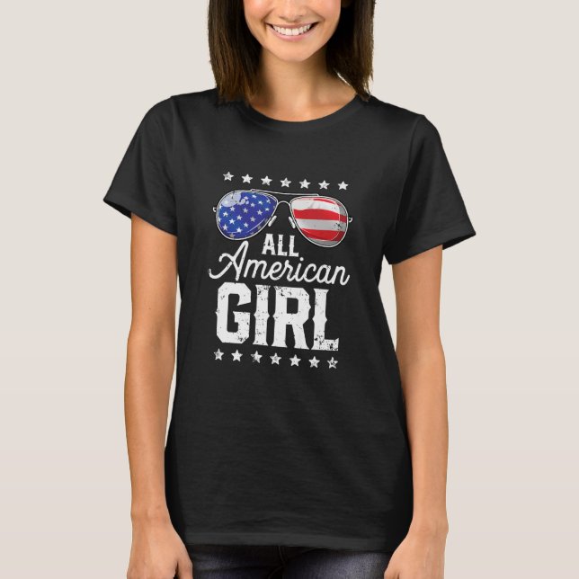 Camiseta Matança de família All American Girl em 4 de julho (Frente)
