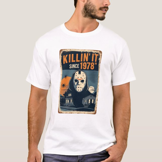 Camiseta Matando desde 1978 - Michael Myers vintage Hall (Frente)