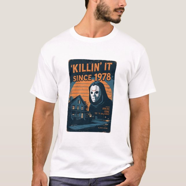 Camiseta Matando desde 1978 - Michael Myers vintage Hall (Frente)