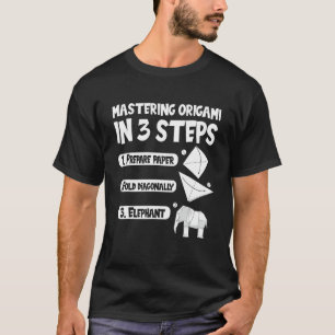 Camiseta Matando Origami em 3 passos elefante de grua de pa