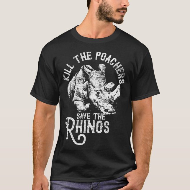 Camiseta Matar Os caçadores furtivos Salvem O Presente De R (Frente)