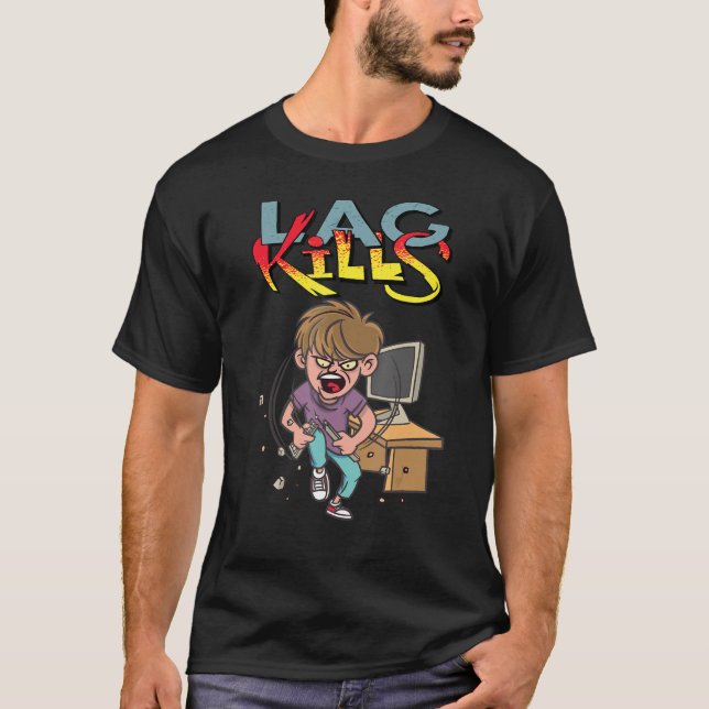 Camiseta Matares de latência Teclado para jogadores dizendo (Frente)