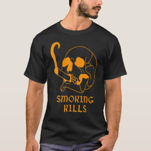 Camiseta Matares Fumadores Cabeça Caveira Feliz Halloween A