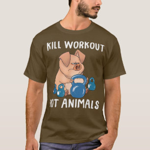 Camiseta Matares Não Animais Vegan Pig Engraçado