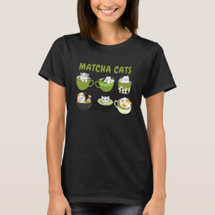 Camiseta Matcha & Amante de Gatos Hora do Chá Verde Mãe de 