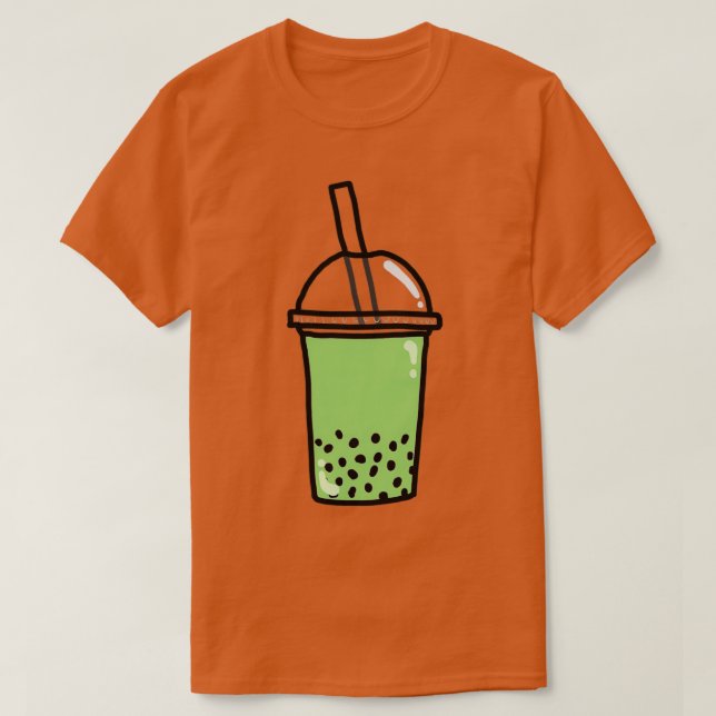 Camiseta matcha boba tea 4 (Frente do Design)