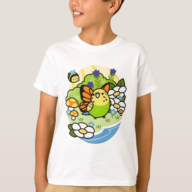 Camiseta Matcha de aves mágicas - Retrato (Frente)
