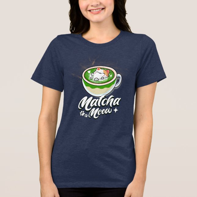 Camiseta Matcha Latte & Cat Lovers Matcha Meow (Frente)