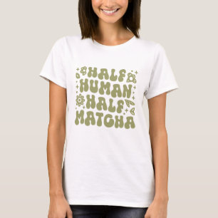 Camiseta Matcha latte cita estética floral verde