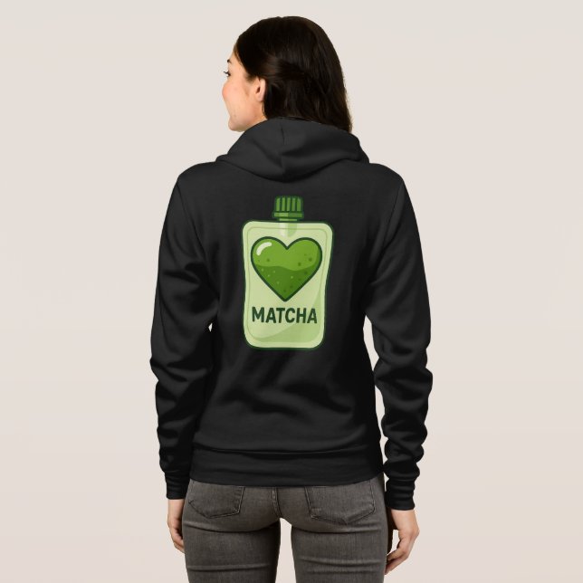 Camiseta Matcha Serum Pouch com Design de Coração (Parte Traseira Completa)