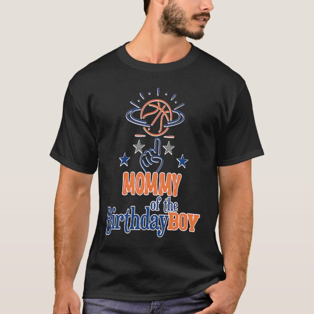 Camiseta Matchin do tema de basquete do Birthday Boy (Frente)