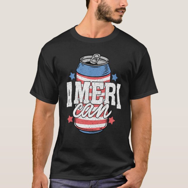 Camiseta Matching Ameri Can Drink 4th Of July Indepedence D (Frente)