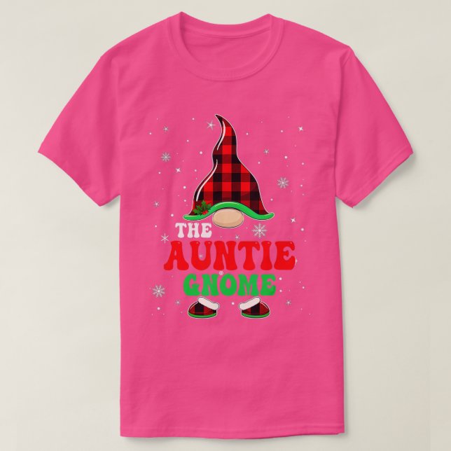 Camiseta Matching Family Buffalo Plaid The Auntie Gnome Chr (Frente do Design)