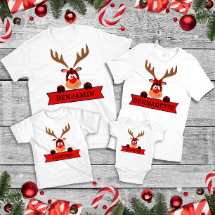 Camiseta Matching Family Christmas Buffalo Plaid Reindeer 