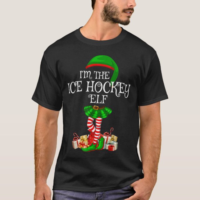 Camiseta Matching Family Group I'm The Ice Hockey Elf Chris (Frente)