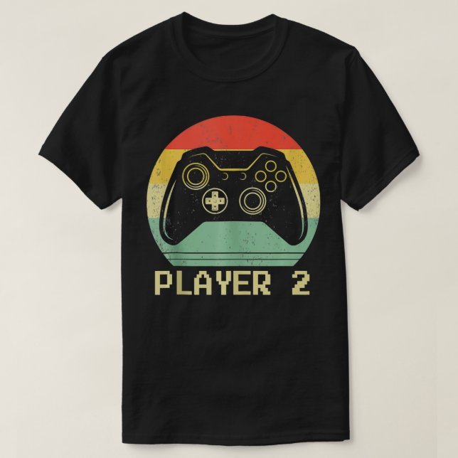 Camiseta Matching Gamer Couple Player 2 Player 1 Video Game (Frente do Design)