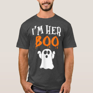 Camiseta Matching Halloween Eu sou a Bruxa dele Eu sou o Bo
