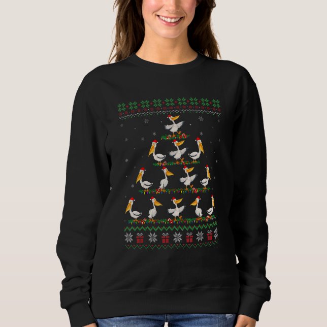 Camiseta Matching Ugly Christmas Ornament Decor Pelican Bir (Frente)