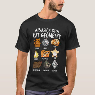 Camiseta Matemática Básica de Geometria de Gato Divertida E